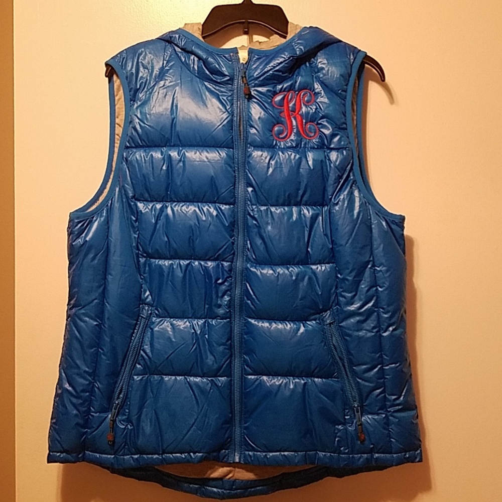 Blue Puffer Monogrammed K Vest